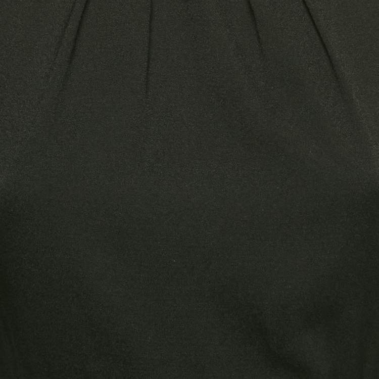 Pre Owned Maje Black Stretch Crepe Ruche Detail Mini Dress S