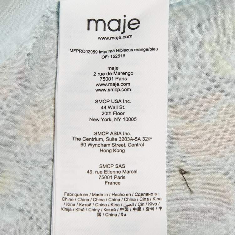Pre Owned Maje Multicolor Floral Print Crepe Cut-Out Maxi Dress XL