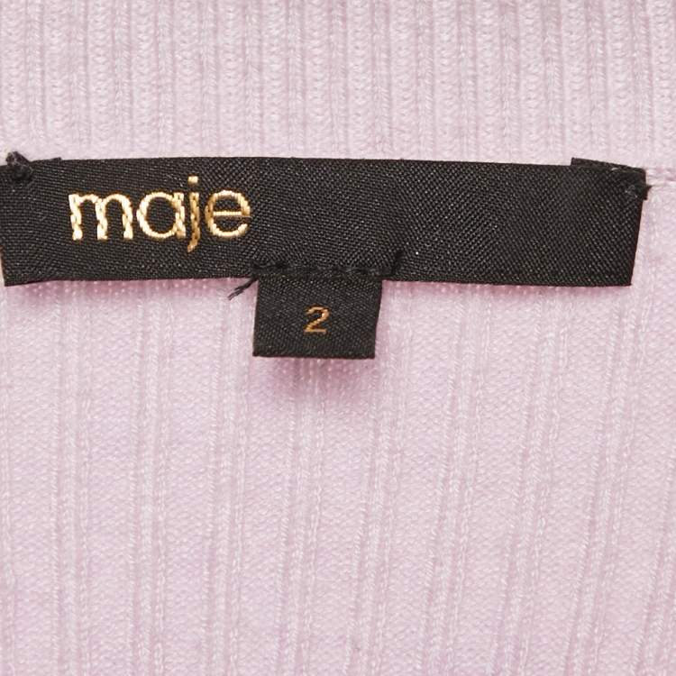 Pre Owned Maje Light Purple Embroidered Knit Mysany Sweater M