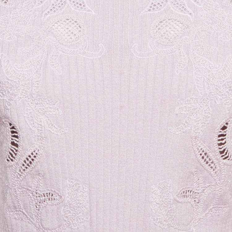 Pre Owned Maje Light Purple Embroidered Knit Mysany Sweater M