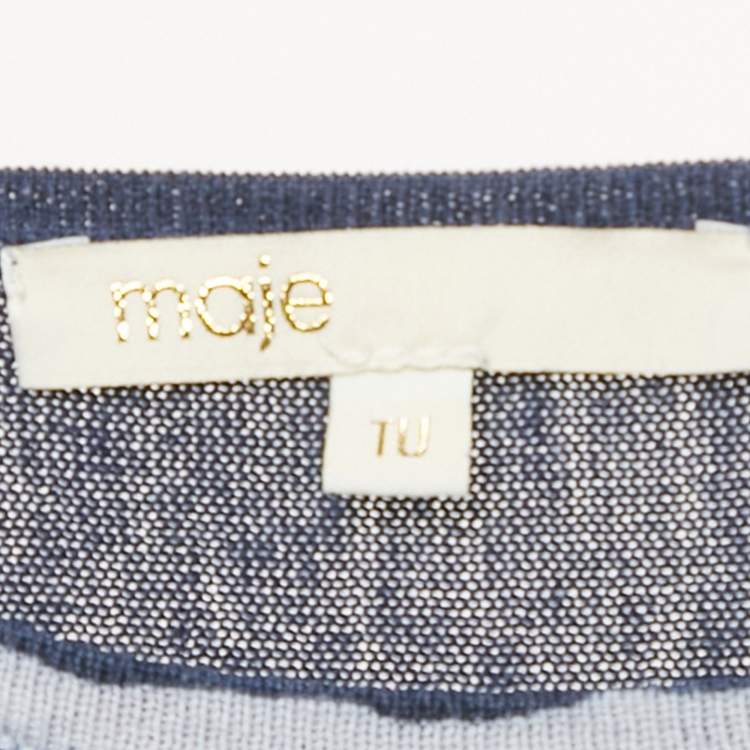Pre Owned Maje Blue Silk Knit Sweatshirt One Size 