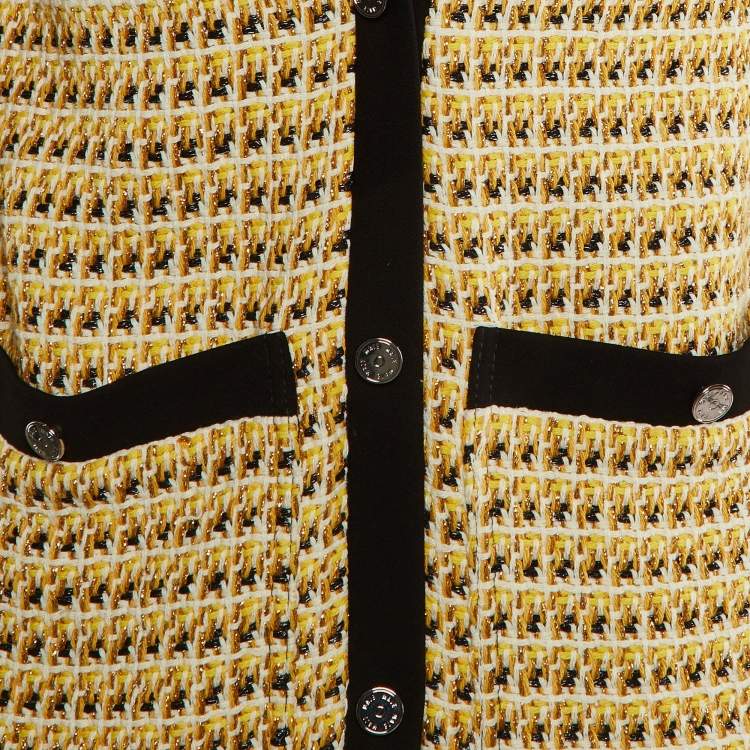 Pre Owned Maje Yellow Lurex Tweed  Button Front Jacket S