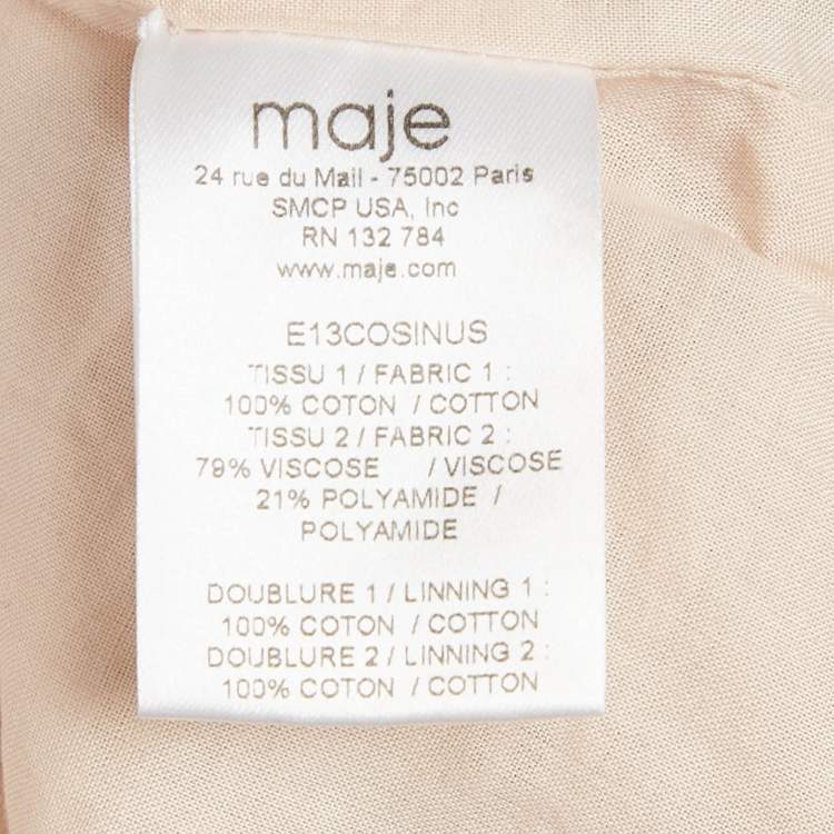 Pre Owned Maje Black Broderie Anglaise Cotton Strapless Mini Dress L