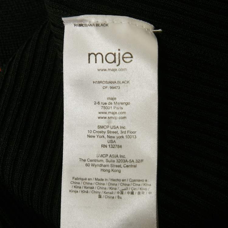 Pre Owned Maje Black Knit Belted Long Cardigan S
