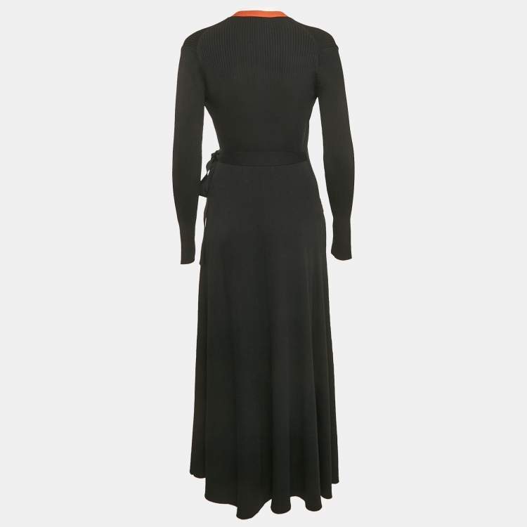 Pre Owned Maje Black Knit Belted Long Cardigan S