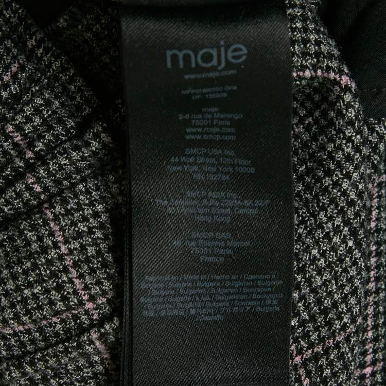 Pre Owned Maje Black Houndstooth Skorts L