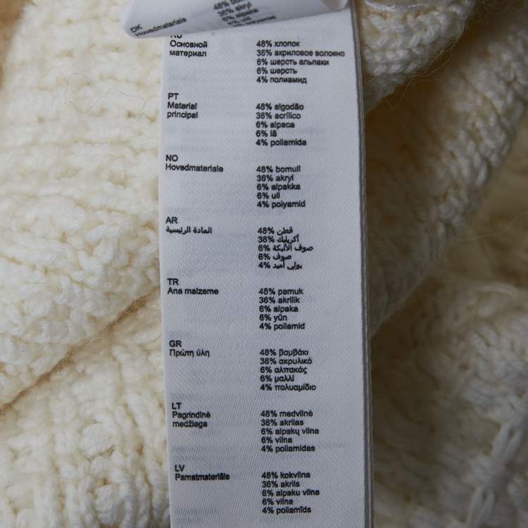 Pre Owned Maje Ivory Tweed Oversized Jacket L