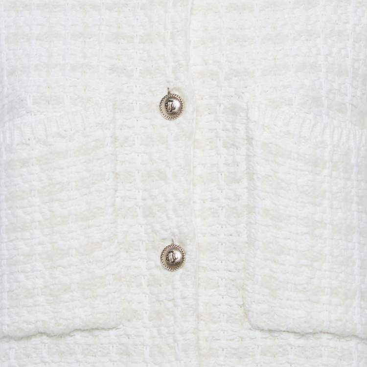 Pre Owned Maje Ivory Tweed Oversized Jacket L