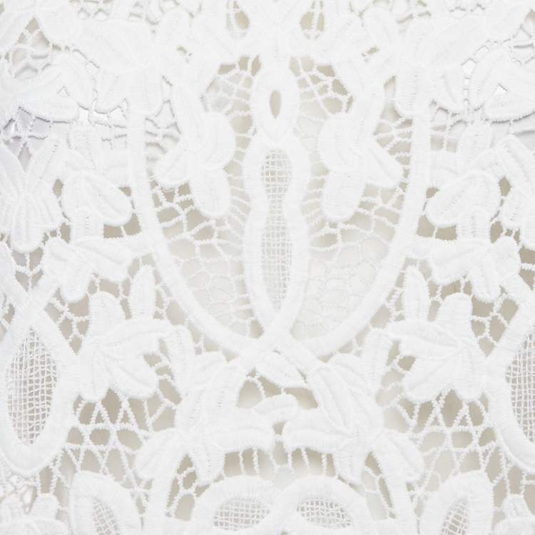 Pre Owned Maje White Lace Sleeveless Sheer Top M
