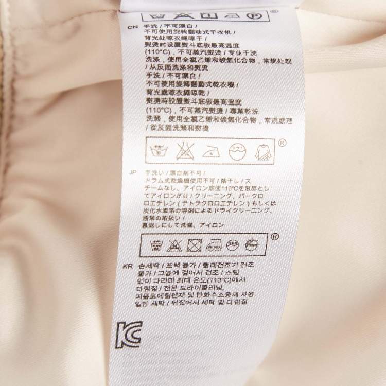 Pre Owned Maje Beige Cactus Applique Satin Bomber Jacket L