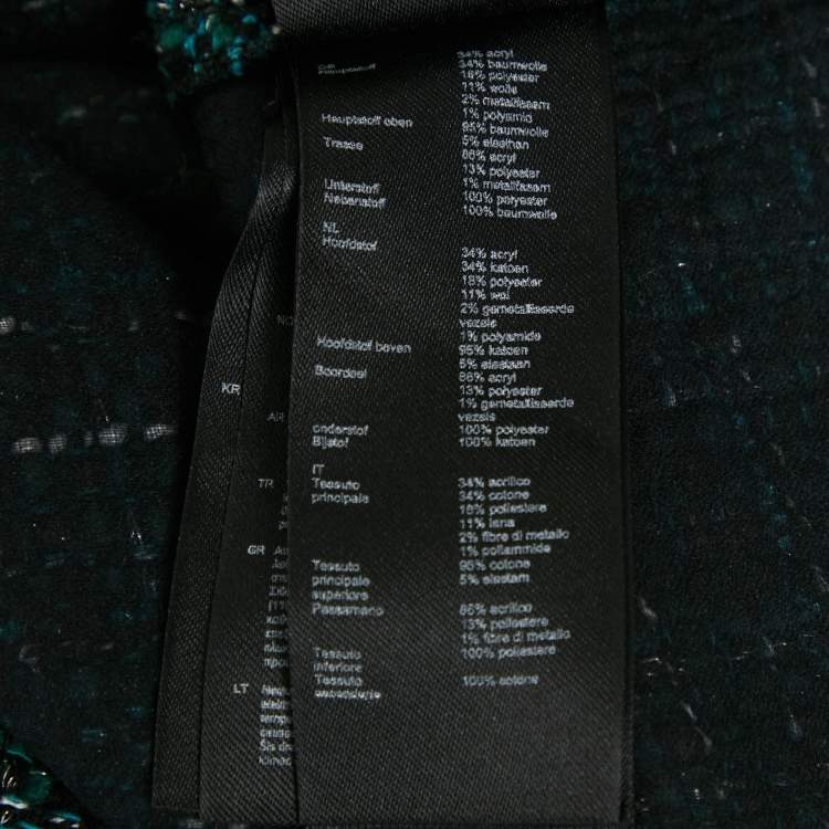 Pre Owned Maje Forest Green Button Front Crop Jacket XL