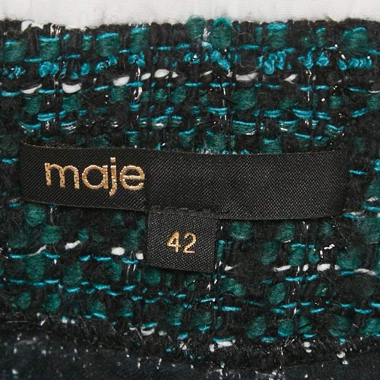Pre Owned Maje Forest Green Button Front Crop Jacket XL