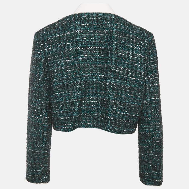Pre Owned Maje Forest Green Button Front Crop Jacket XL