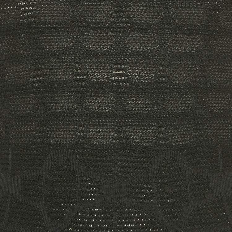 Pre Owned Maje Black Patterned Knit Sleeveless Long Dress S