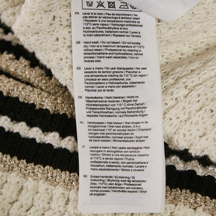 Pre Owned Maje White Cotton and Linen Crochet Button Front Cardigan S