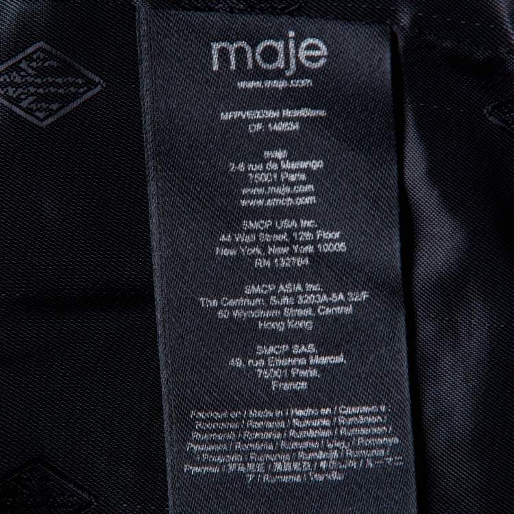 Pre Owned Maje Black/White Houndstooth Tweed Double Breasted Jacket M