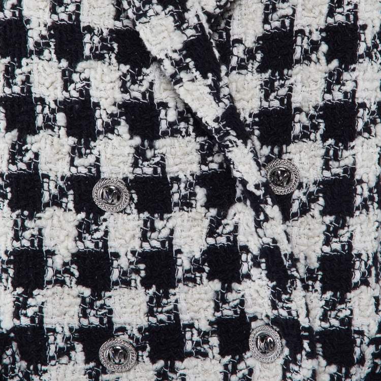 Pre Owned Maje Black/White Houndstooth Tweed Double Breasted Jacket M