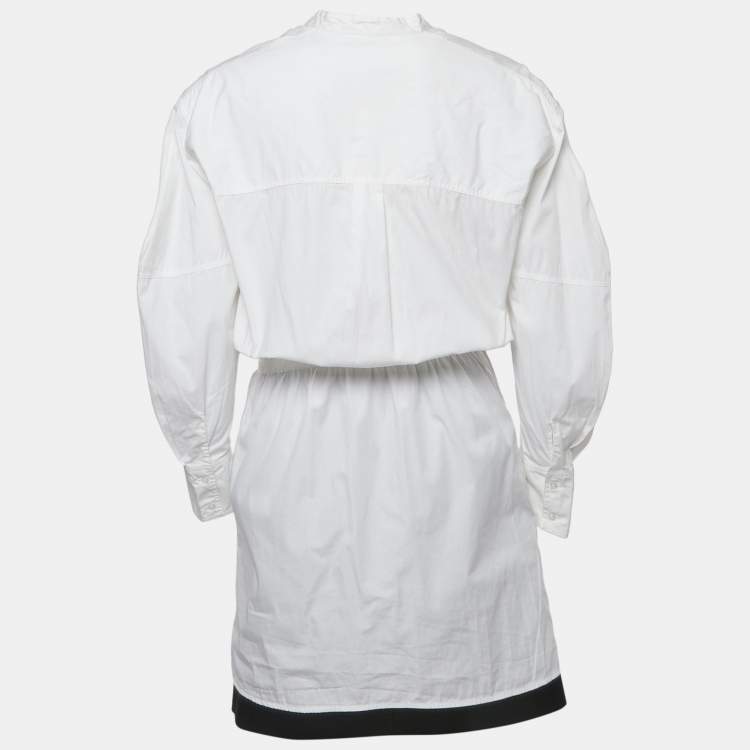 Pre Owned Maje White/Black Cotton Shirt Dress and Skirt Set M