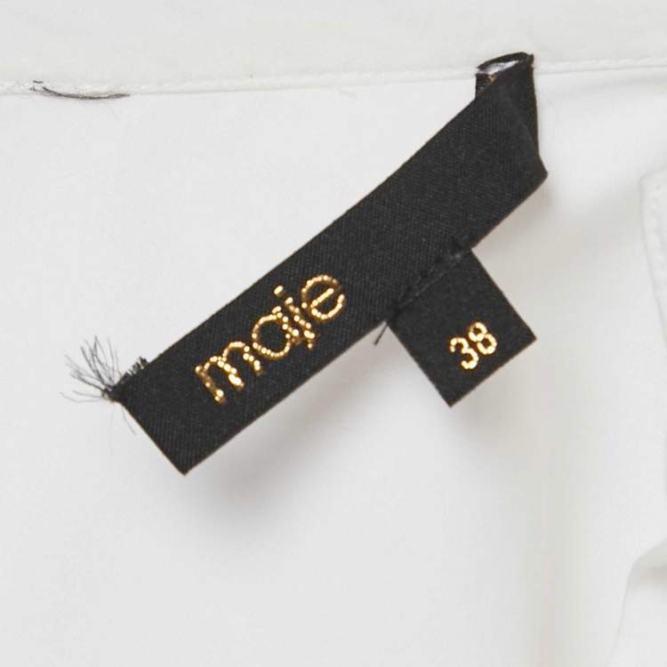Pre Owned Maje White/Black Cotton Shirt Dress and Skirt Set M