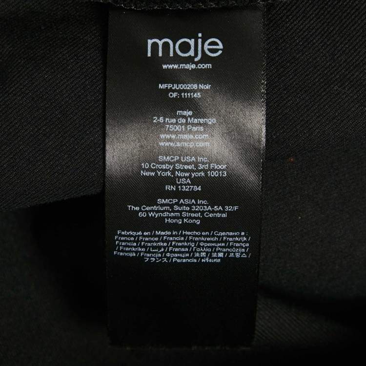 Pre Owned Maje Black Cotton Button Detail Mini Skirt S