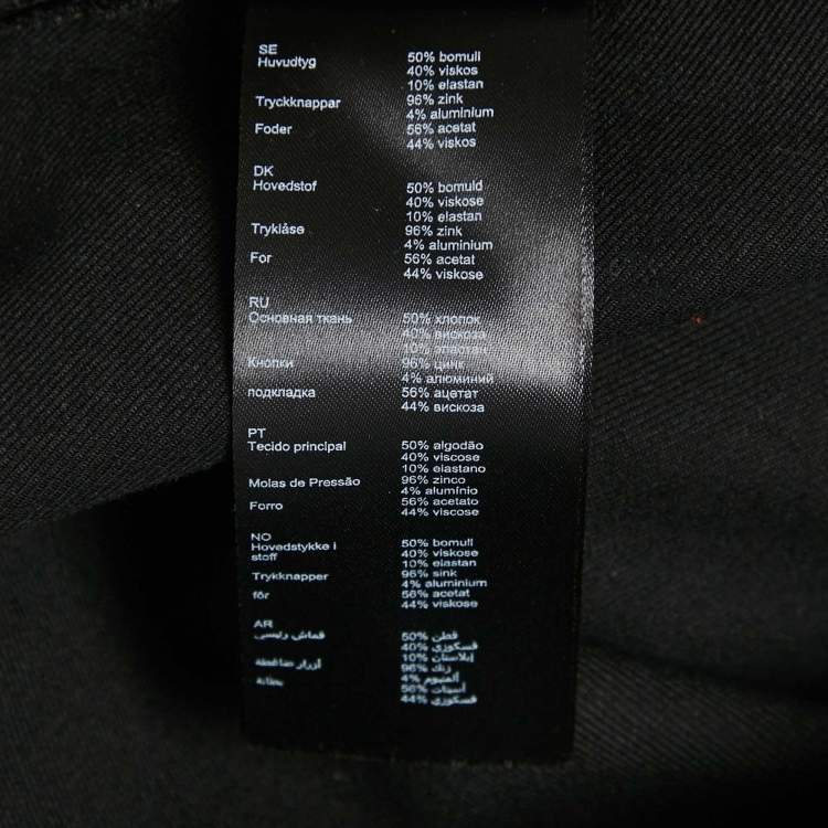 Pre Owned Maje Black Cotton Button Detail Mini Skirt S