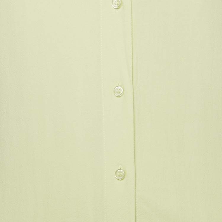 Pre Owned Maje Lime Green Crepe Button Front Layered Mini Dress S