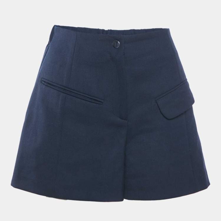 Pre Owned Maje Navy Blue Wool Blend Shorts S