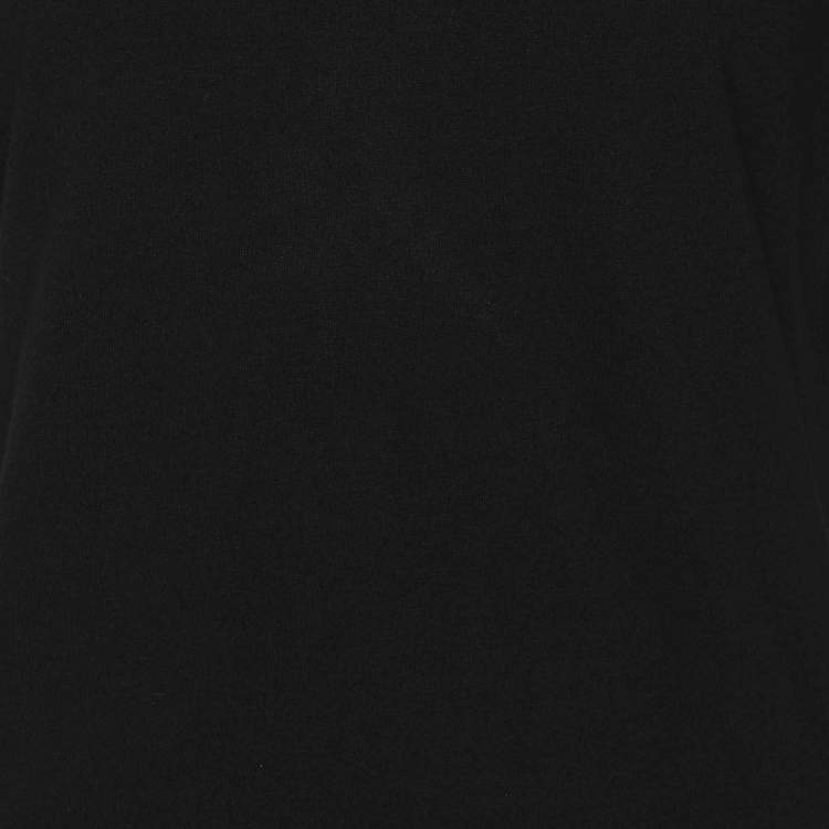 Pre Owned Maje Black Jersey Eyelet Detail Top L