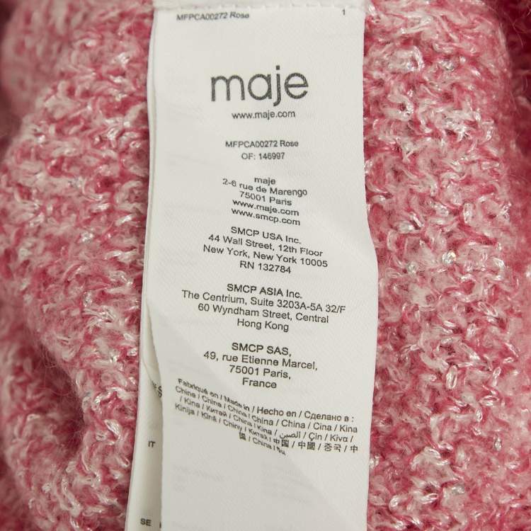 Pre Owned Maje Rose Lurex Knit Button Front Cardigan M
