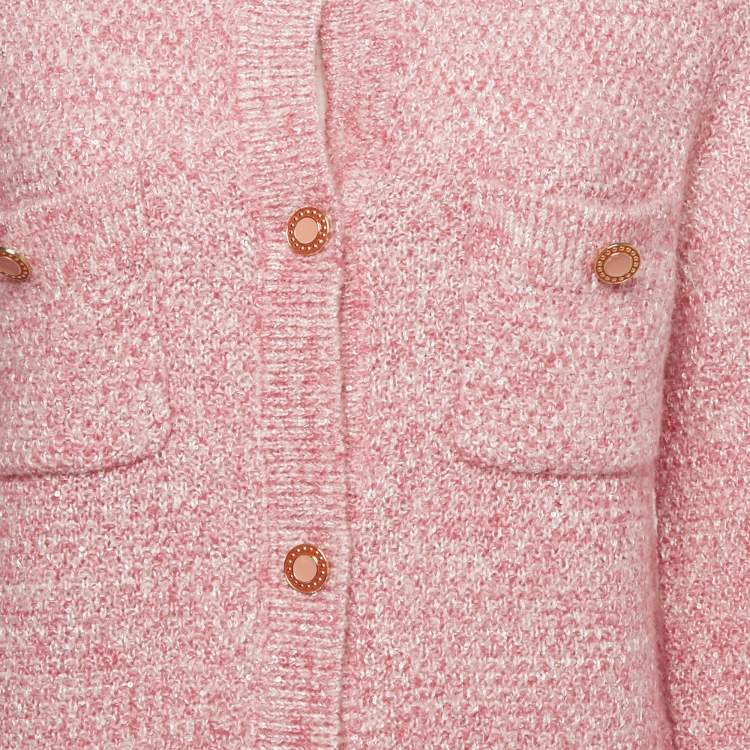 Pre Owned Maje Rose Lurex Knit Button Front Cardigan M