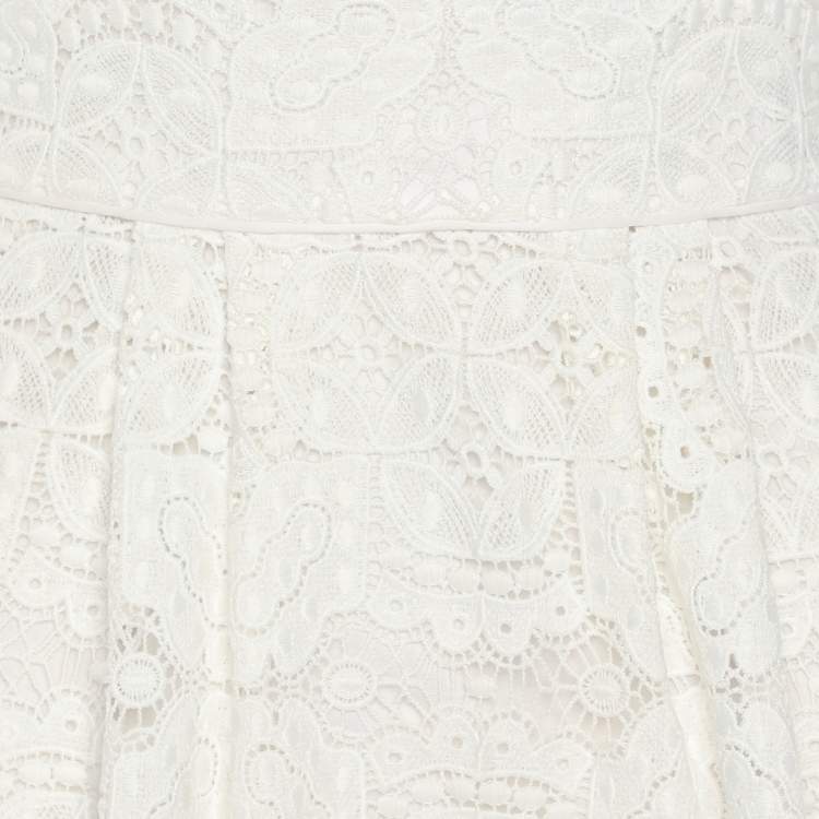 Pre Owned Maje White Lace Sleeveless Dress M