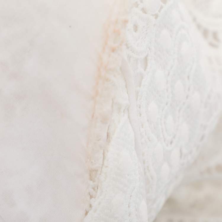Pre Owned Maje White Lace Sleeveless Dress M
