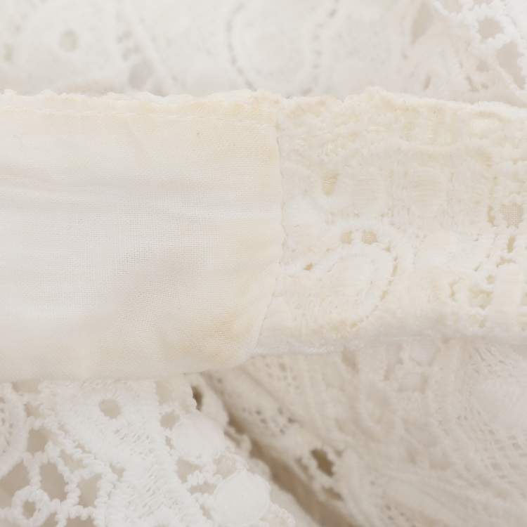Pre Owned Maje White Lace Sleeveless Dress M