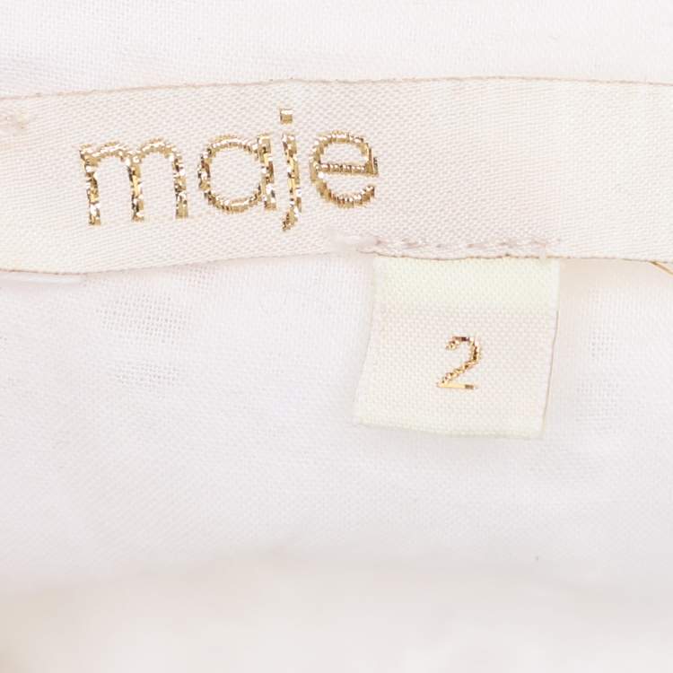Pre Owned Maje White Lace Sleeveless Dress M