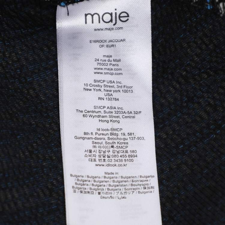 Pre Owned Maje Blue Tweed Sleeveless Mini Dress S
