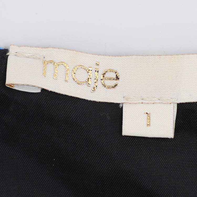 Pre Owned Maje Blue Tweed Sleeveless Mini Dress S