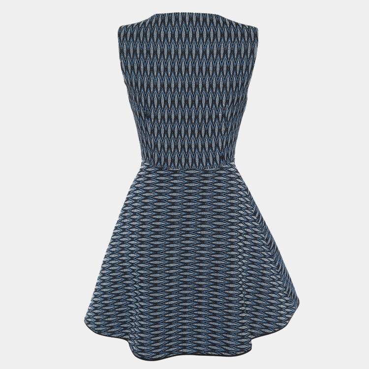 Pre Owned Maje Blue Tweed Sleeveless Mini Dress S