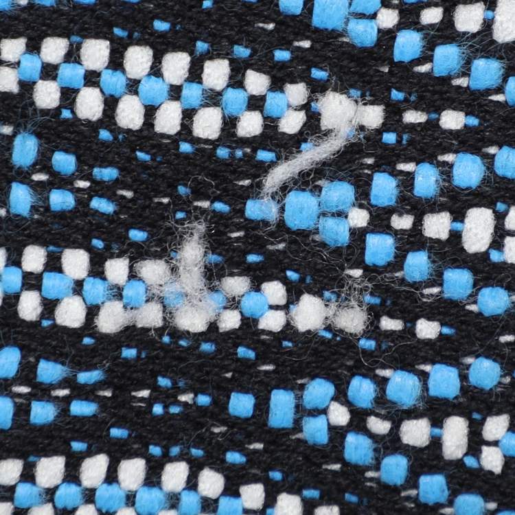 Pre Owned Maje Blue Tweed Sleeveless Mini Dress S