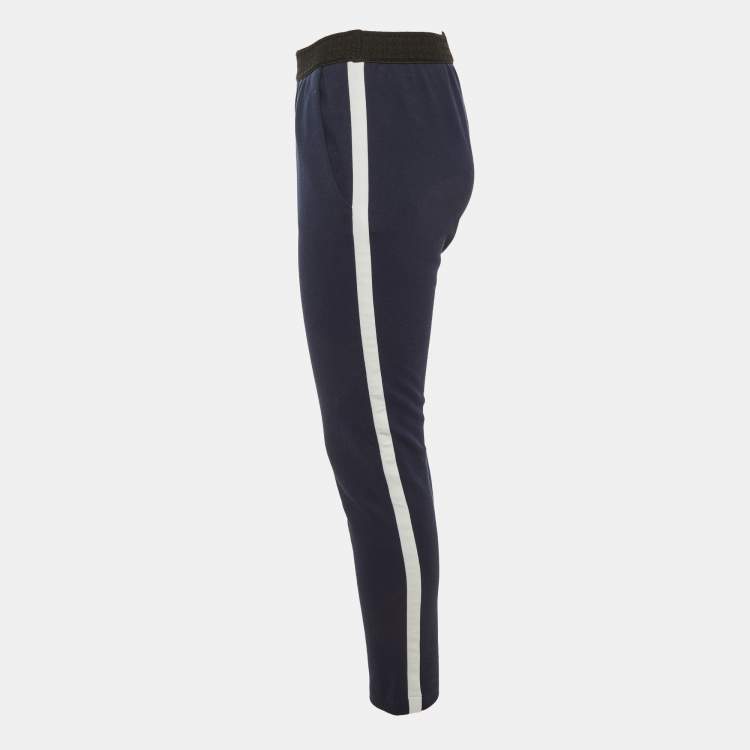 Pre Owned Maje Navy Blue Jersey Side Striped Polga Trousers S