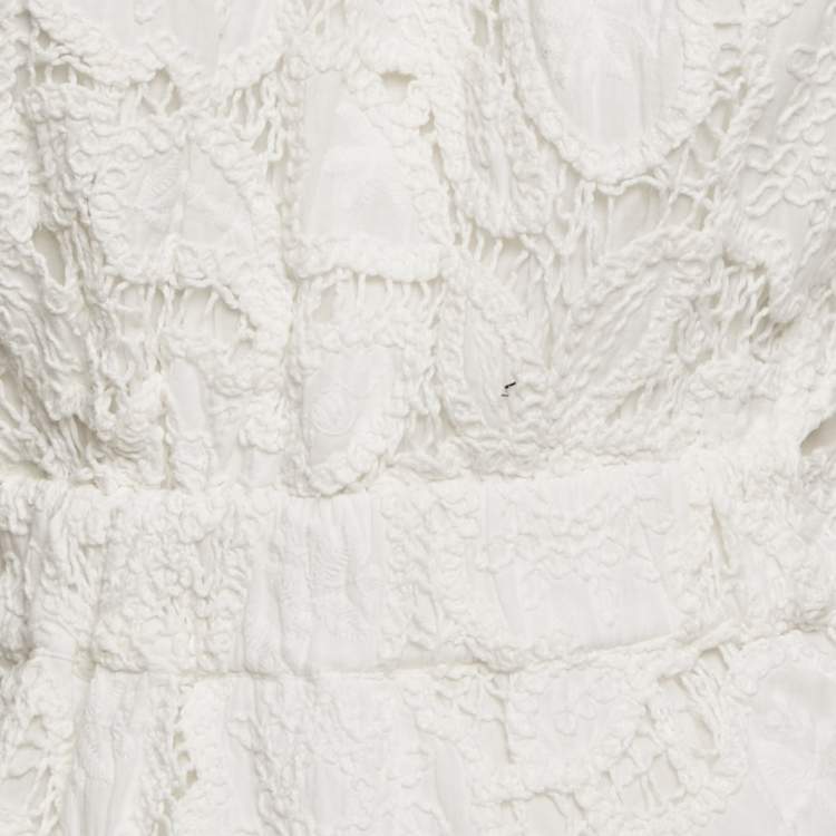 مملوكة مسبقًا Maje White Lace Cut-Out Mini Dress S