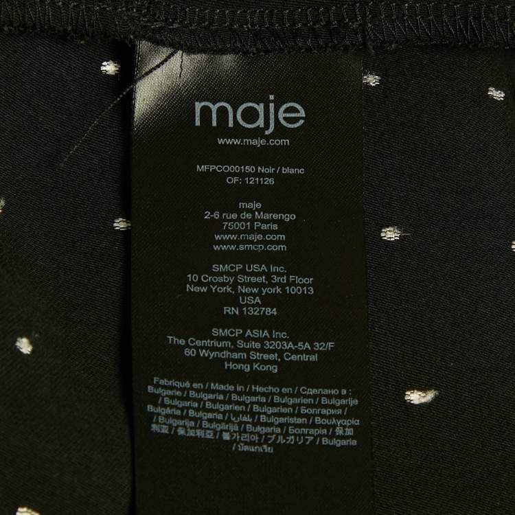 Pre Owned Maje Black Polka Dot Crepe Irandi Playsuit S