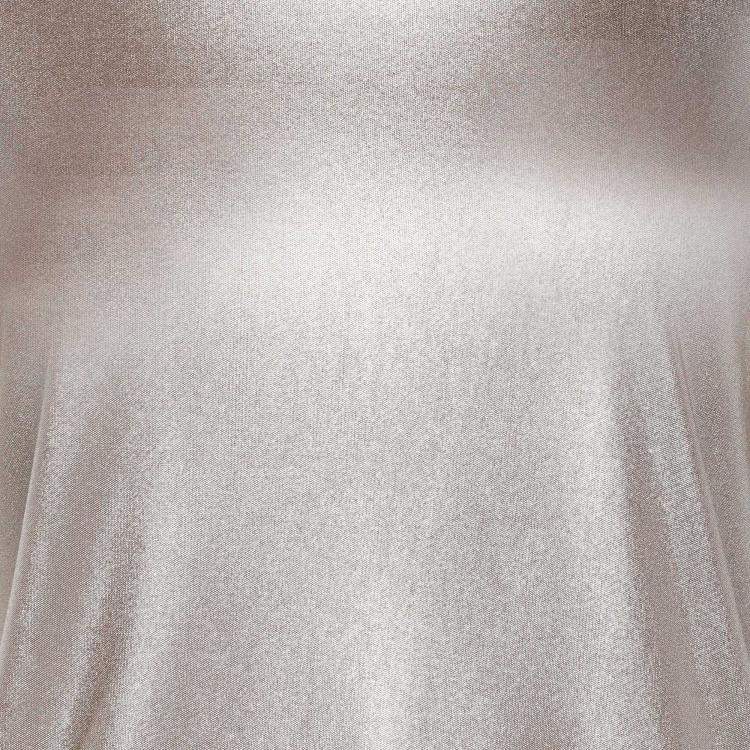 Pre Owned Maje Metallic Beige Stretch Knit T-Shirt S