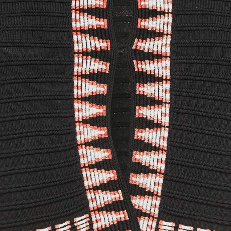 Pre Owned Maje Black Patterned Knit Top &Skirt Set S/M