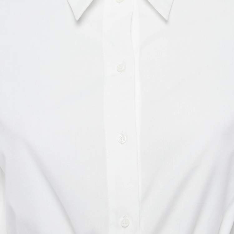 Pre Owned Maje White Cotton Button Front Crop Shirt S