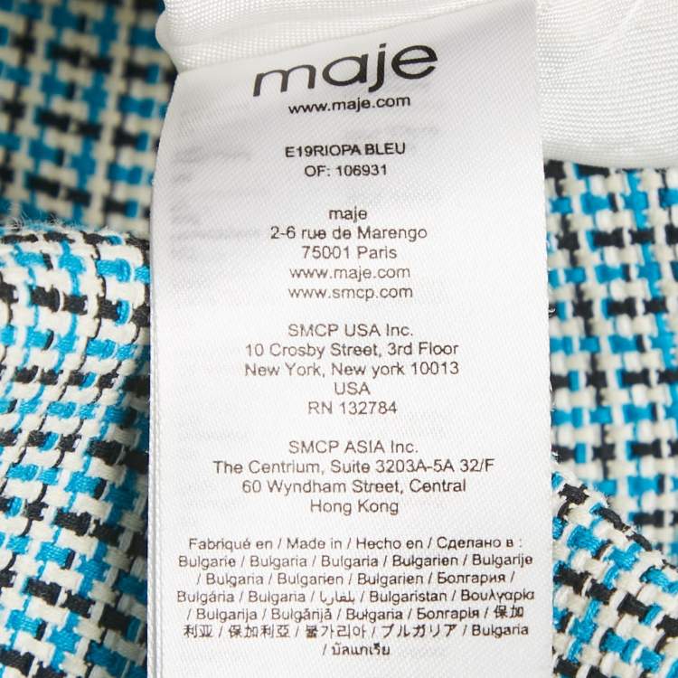 Pre Owned Maje Blue Patterned Cotton Riopa Mini Dress L