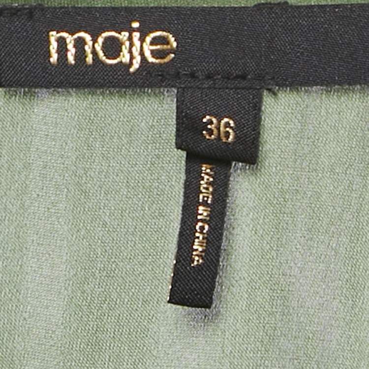Pre Owned Maje Green Satin Fluid Jumpsuit S