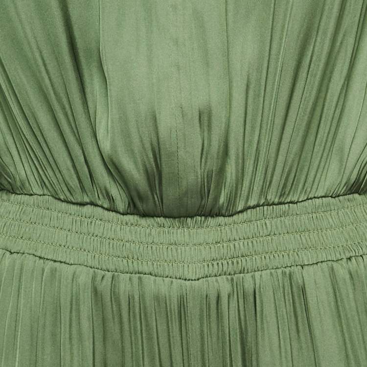 Pre Owned Maje Green Satin Fluid Jumpsuit S