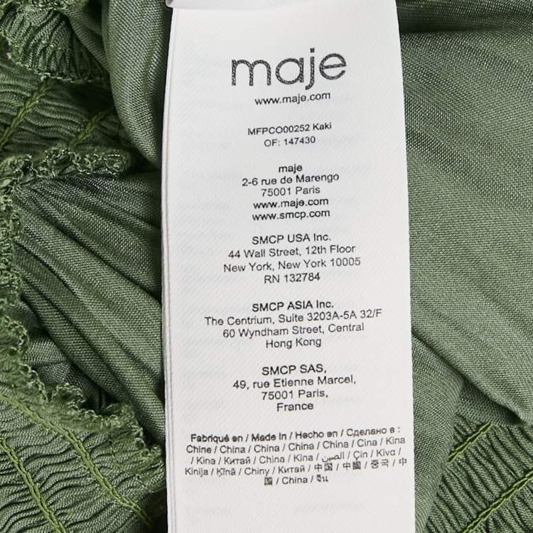 Pre Owned Maje Green Satin Fluid Jumpsuit S