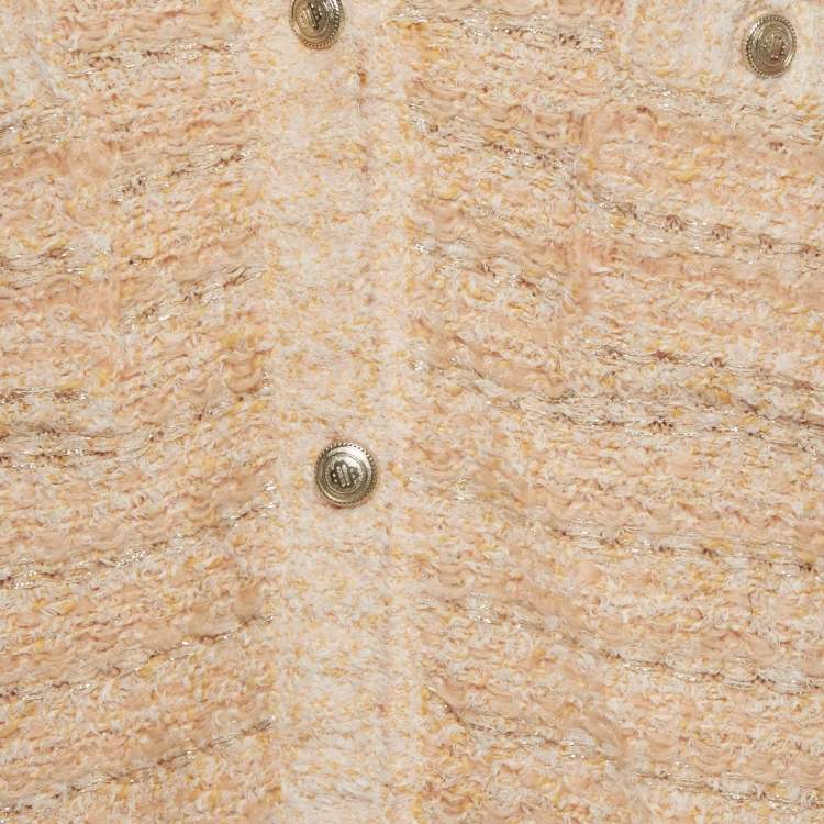 Pre Owned Maje Orange Lurex Knit Cardigan M