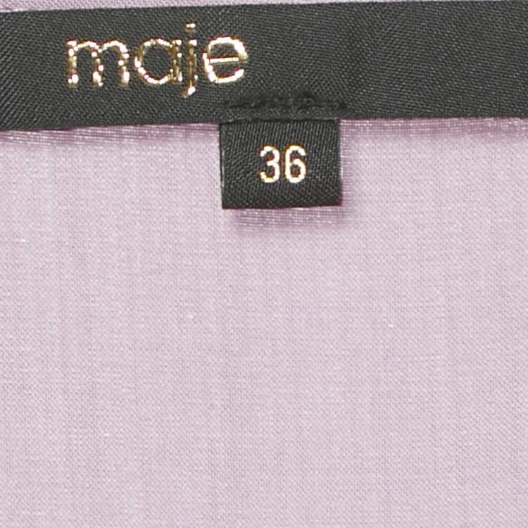 Pre Owned Maje Purple Metallic Asymmetric Tiered Maxi Dress S